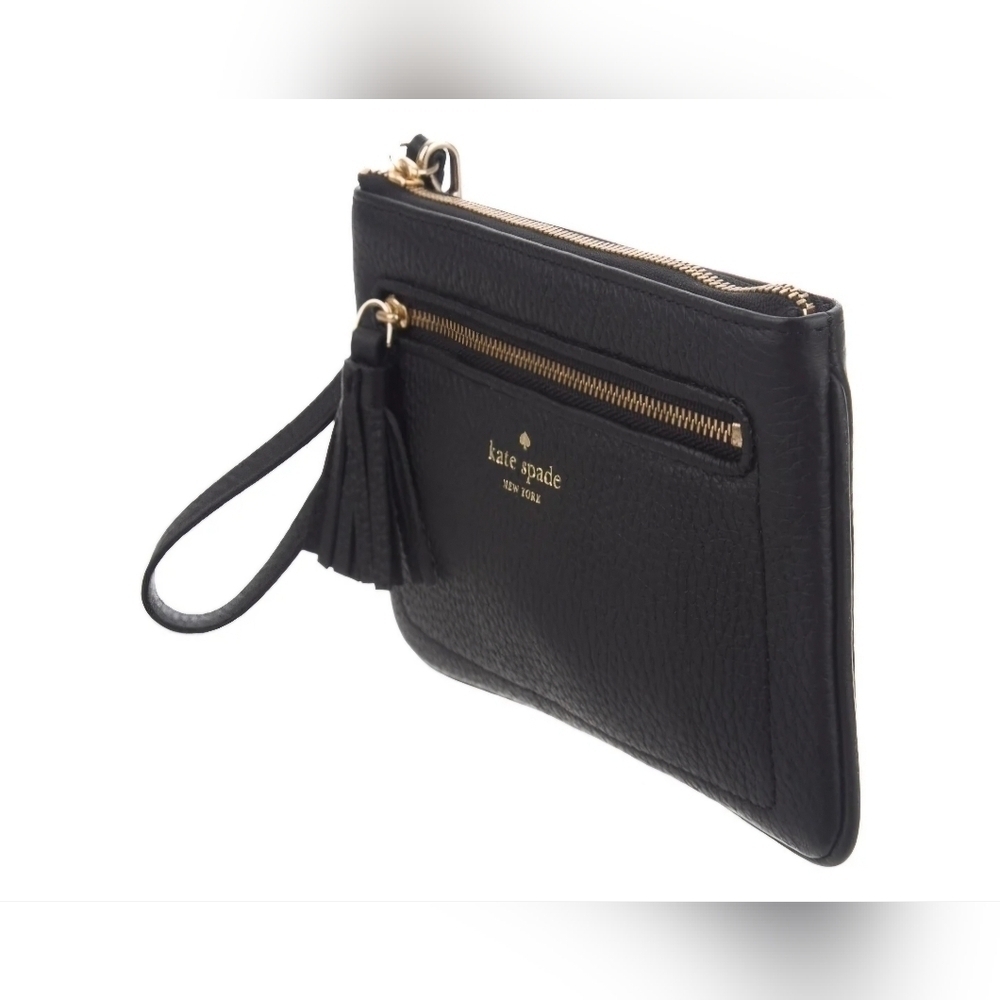 Kate Spade New York | Chester Street Tinie Leather Wristlet Clutch | Black - Picture 3 of 6